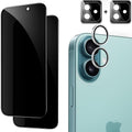 TXXO for iPhone 16 Privacy Screen Protector + Camera Lens Protector [Individual Lens + Installation Tray] 9H Anti Spy Tempered Glass Camera Screen Cover Case Friendly iphone 16 6.1 inch - 2 + 2 Pack